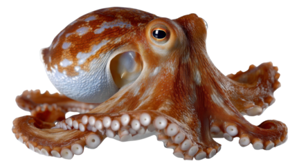 Closeup Reddishbrown Octopus Dark Background