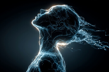 Futuristic silhouette of light represents an otherworldly existence