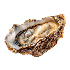 Fresh Oyster Smooth Shell Against Dark Background