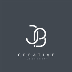 Fototapeta premium JB Abstract Monogram Logo Design. This logo is designed with a combination of two line letters J and B 