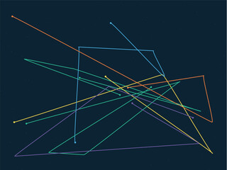 Abstract geometric multicolored lines and shapes vector design