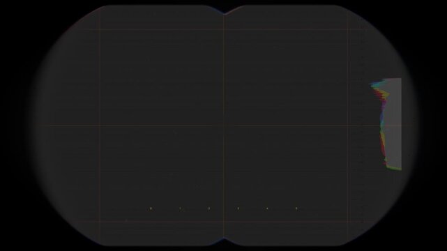 Binocular View Overlay With Alpha Channel. View Through Digital Futuristic Binoculars Viewfinder