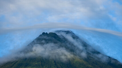 Clear View of a Majestic Arenal Volcano Seen from Monteverde in the Tropical Highlands of Costa Rica