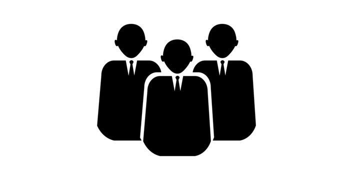 Professional business people silhouette icon showing teamwork and leadership