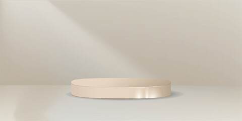 Product display podium with light effect 3d realistic design vector illustration, minimalist mockup, abstract luxury product display presentation