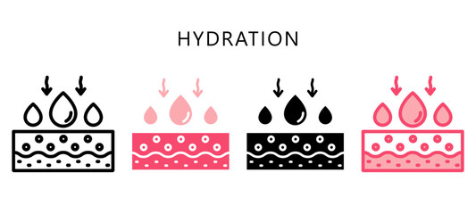 Hydration Multi Style Icon. Mini Illustration Relate To Personal Care. Use For Modern Concept, Ui, Ux Web And App Development.