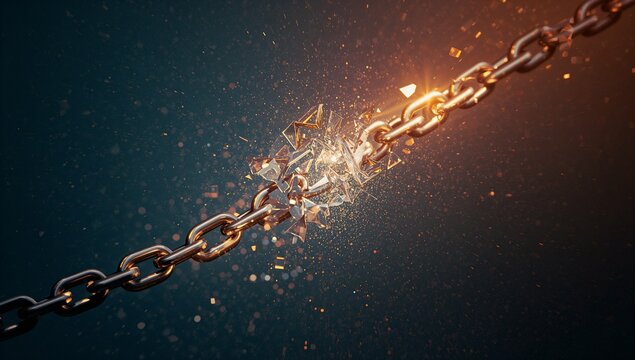 gold chain link on black