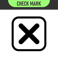 Fototapeta premium check mark icon button set. check box icon with right and wrong buttons and yes or no checkmark icons in green tick box and red cross. vector illustration 