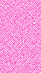 Intricate Geometric Maze Pattern in Vibrant Pink Tones Creating a Visually Dynamic and Abstract Symmetrical Background for Contemporary Design Inspiration