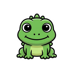 Obraz premium Cute Green Frog Cartoon. (3)