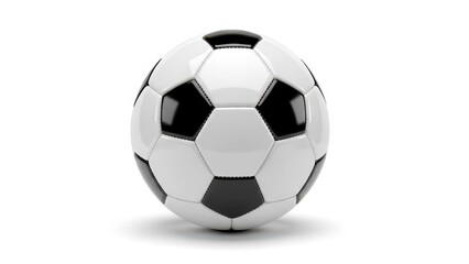 Classic black and white soccer ball isolated.
