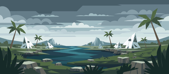 Person wearing stylish patterned trousers with an abstract wavy and geometric design, rendered in a bold, hand-drawn graphic illustration style with ink splatters