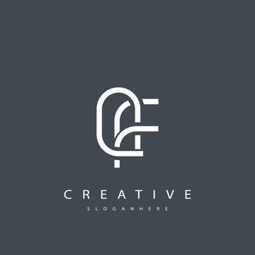 QF Abstract  Monogram Logo Design. This logo is designed with a combination of two line letters Q and F 