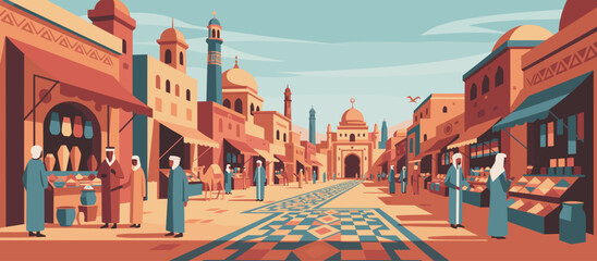 Powerful spotted jaguar illustration crouching low at the water's edge with an intense, focused gaze in a bold, graphic comic book art style with strong outlines