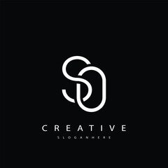 Fototapeta premium SO Abstract Monogram Logo Design. This logo is designed with a combination of two line letters S and O 