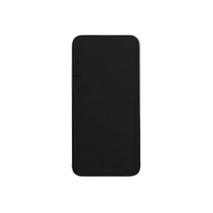 Black smartphone isolated on a white background, modern mobile communication device with clean design