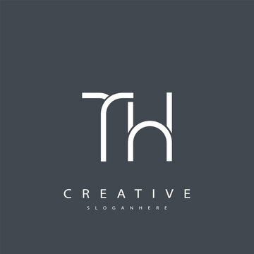 TH Abstract  Monogram Logo Design. This logo is designed with a combination of two line letters T and H 