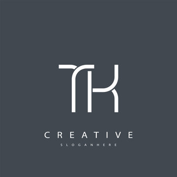 TK Abstract  Monogram Logo Design. This logo is designed with a combination of two line letters T and K 