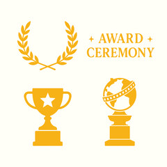 Minimal award ceremony icon set