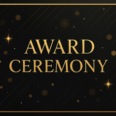 Elegant black and gold award ceremony backdrop, premium style