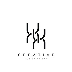 XX Abstract  Monogram Logo Design. This logo is designed with a combination of two line letters X and X 