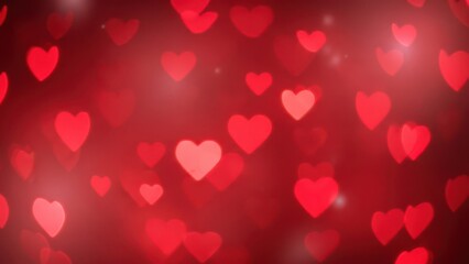 Red heart bokeh lights abstract background for valentines day celebration