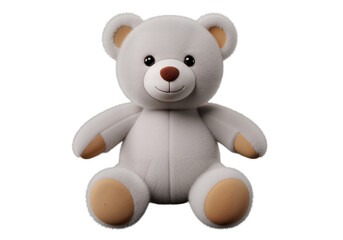 Obraz premium a fluffy white teddy bear sits serenely isolated on white background