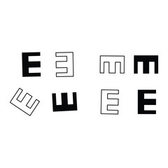 Black and white block letters spelling E3 M N E W E