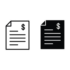 Two documents with dollar signs on them one white one black