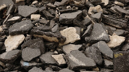 Asphalt debris piled up as a background