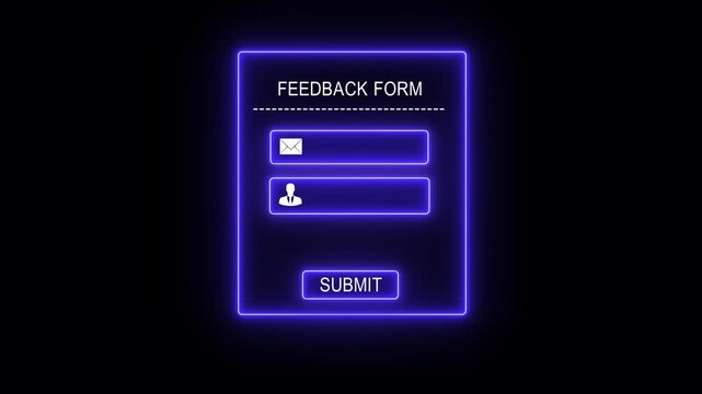 Digital feedback form interface concept on the transparent background. Perfect for customer feedback, digital onboarding, experience in web applications. Motion graphics of feedback 4k video