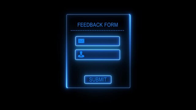 Digital feedback form interface concept on the transparent background. Perfect for customer feedback, digital onboarding, experience in web applications. Motion graphics of feedback 4k video