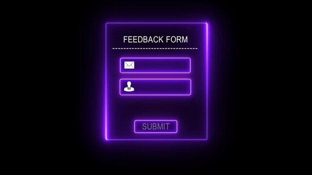 Digital feedback form interface concept on the transparent background. Perfect for customer feedback, digital onboarding, experience in web applications. Motion graphics of feedback 4k video