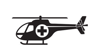 Medical Helicopter Icon for Emergency and Rescue Services