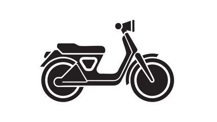 Obraz premium Minimalist black and white motorcycle icon for transportation theme