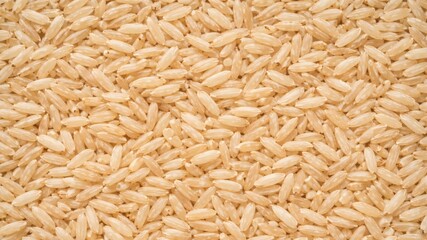 Raw Brown Rice Grains Texture Background