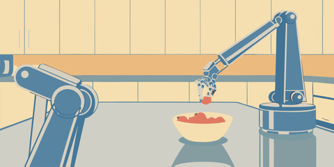 Robotic Arm Prepares Fruit Parfait in High-Tech Kitchen