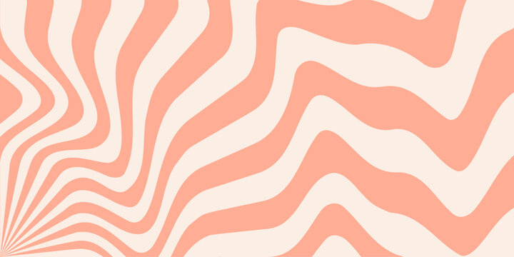 Trippy burst lines background. Psychedelic wavy stripes wallpaper. Linear sunburst swirl. Twisted and distorted curly texture. Vector illustration