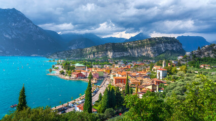 Panoramic View of Torbole sul Garda and Lake Garda, Italy