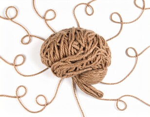 Human Brain Made of Yarn and String Concept Art