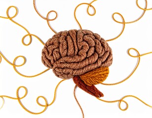Human Brain Made of Yarn and String Concept Art