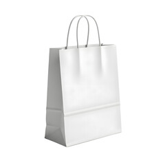 A clean, white paper shopping bag with handles, perfect for retail or gifting and versatile for various purposes