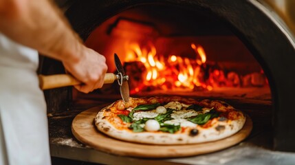 Wood-Fired Pizza in Traditional Stone Oven