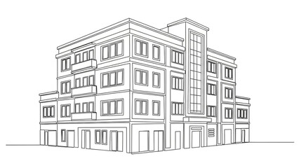 Fototapeta premium Modern office building in minimalist style with clean lines and simple architecture for real estate