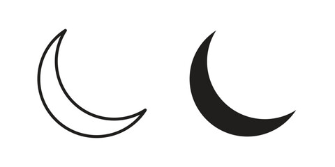 Moon icons simple design. Vector illustration for web ui © Creatives