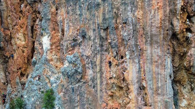 Rock climbing. Rock climbing area in Geyikbayırı, Antalya. Mountaineering, climbing sport.