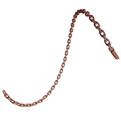 Arching Curved Rusted Metal Chain Isolated