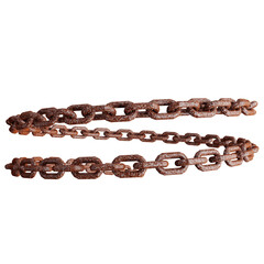 Stacked Spiral Rusted Iron Chain Texture Isolated