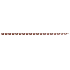 Straight Horizontal Rusted Iron Chain Isolated on White