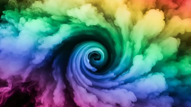 Colorful swirling smoke pattern in vibrant hues